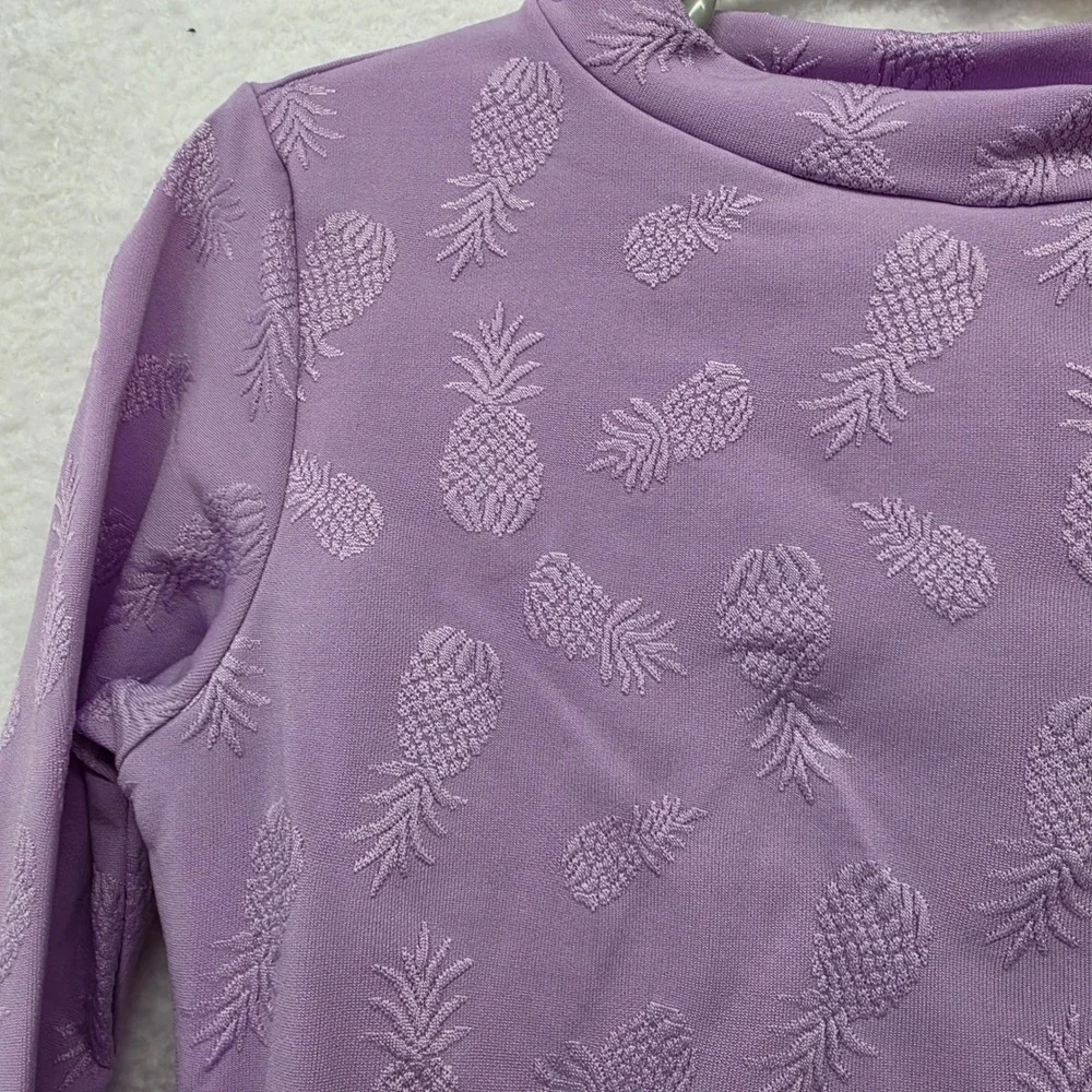 *NWT* Gottex Kids Purple Pineapple Textured Rash Guard Swimsuit Set Size 6